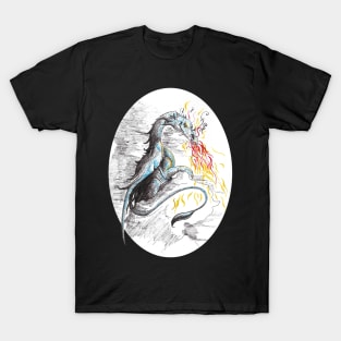 Dragon drawing - vintage fantasy inspired designs T-Shirt